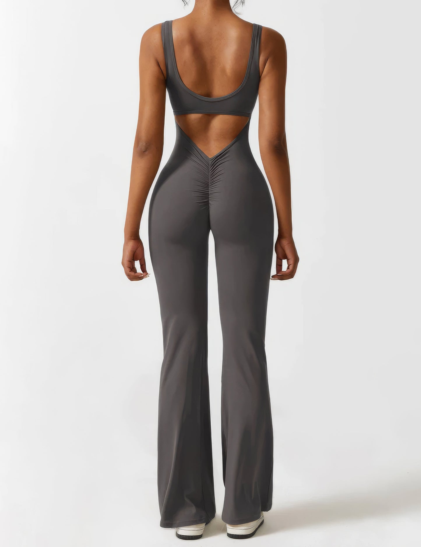 DEMI | FLARED V-BACK JUMPSUIT