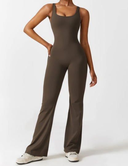 DEMI | FLARED V-BACK JUMPSUIT