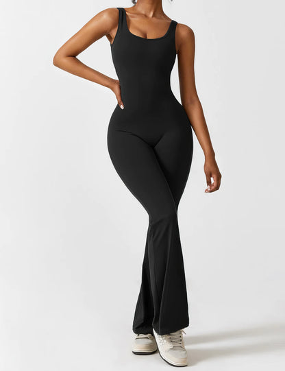 DEMI | FLARED V-BACK JUMPSUIT