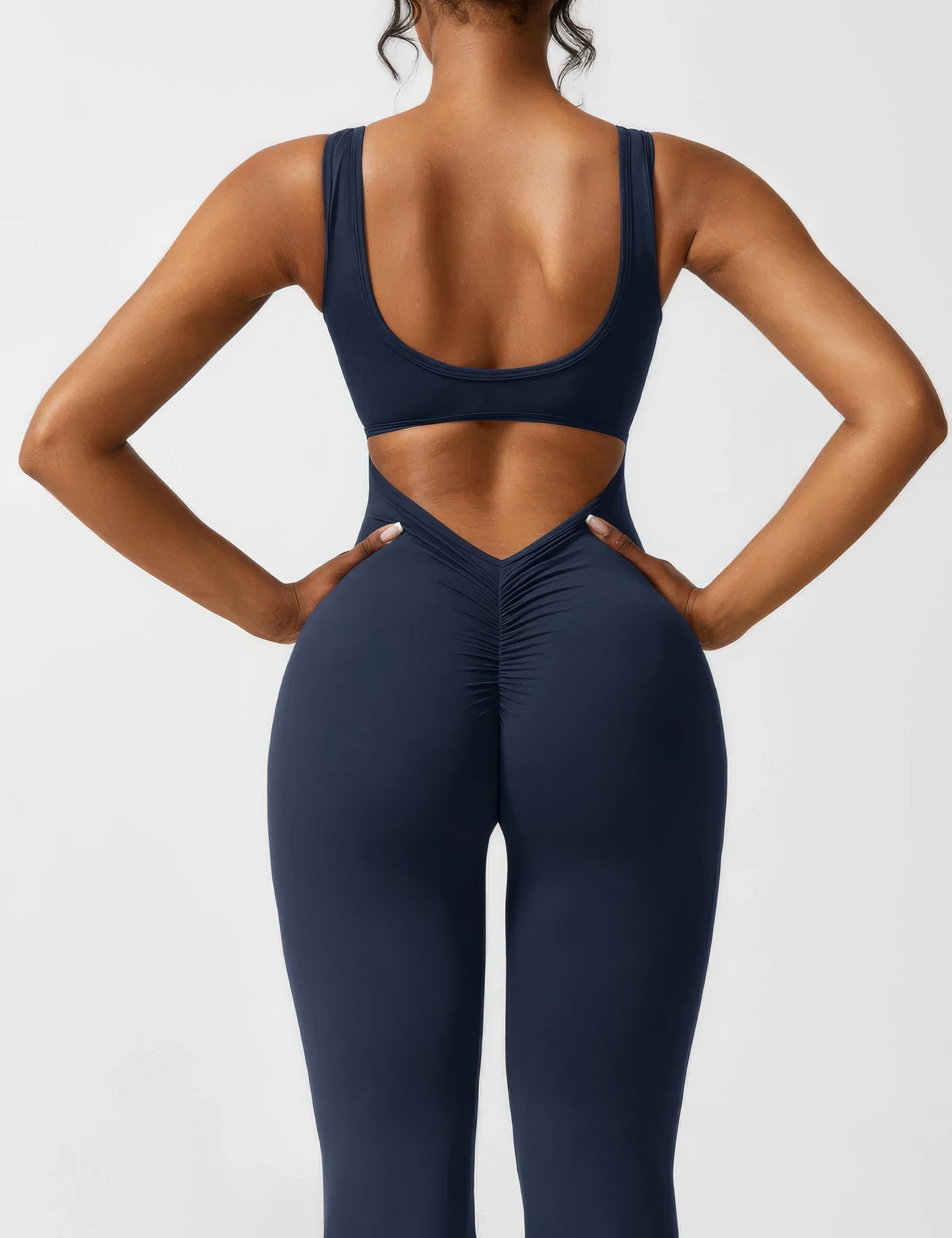 DEMI | FLARED V-BACK JUMPSUIT