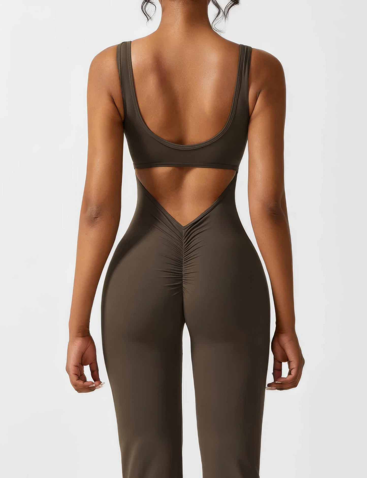 DEMI | FLARED V-BACK JUMPSUIT