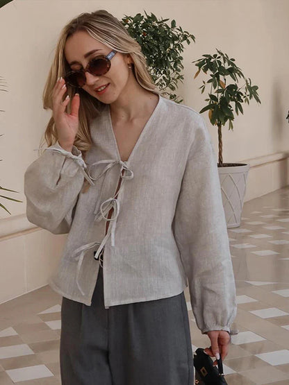 ELLA | BLOUSE À LACETS