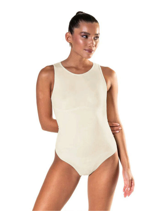 Sleek Round Neck Thong Bodysuit