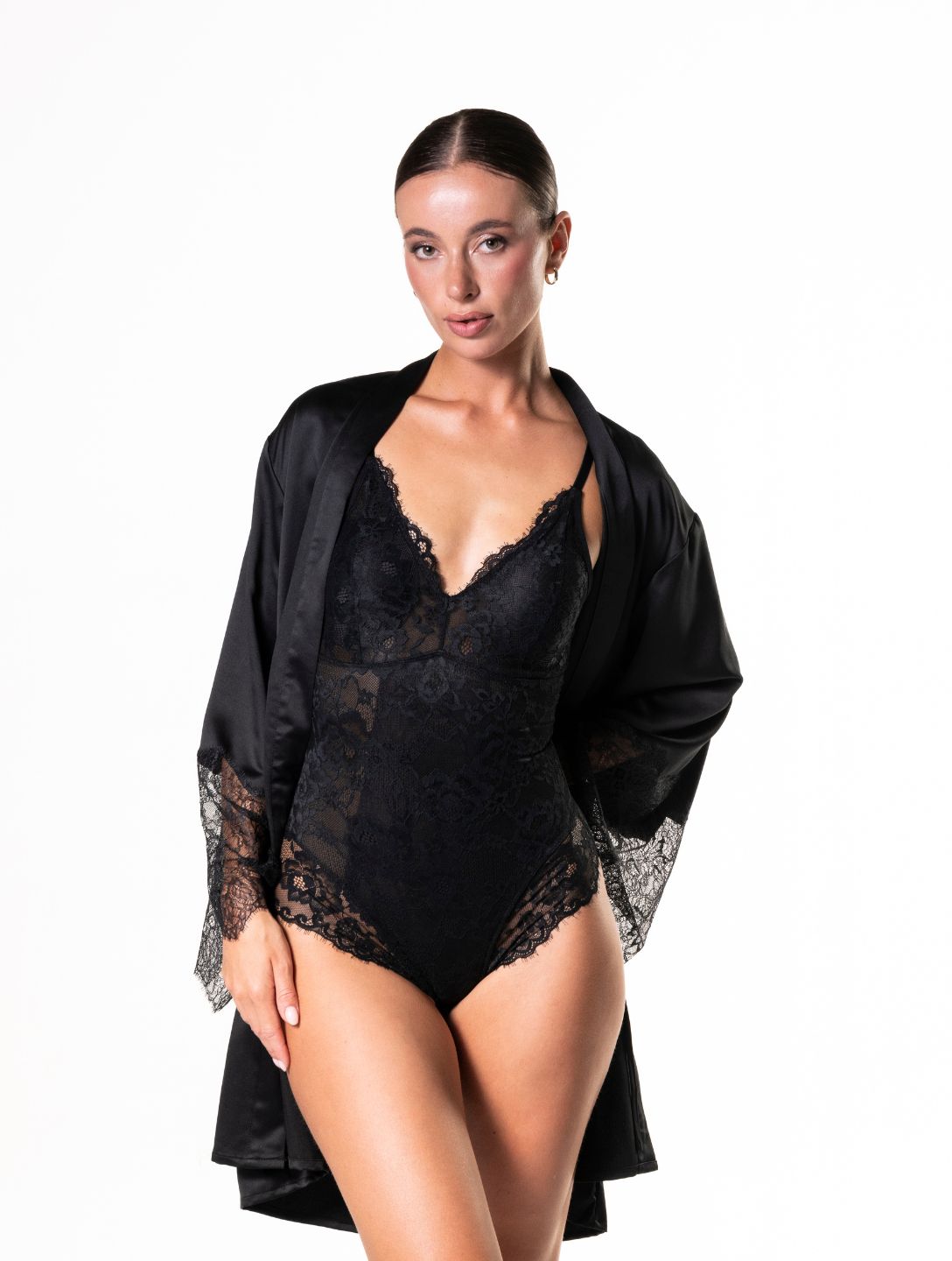 Lace Trimmed Sculpting Bodysuit